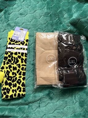 Sock Bundle – Knee High Leopard Socks + 2 Compression Socks